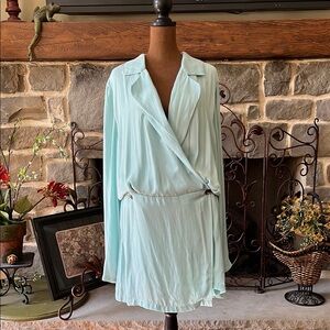 Free People Blue Wrap Dress Simone Mini